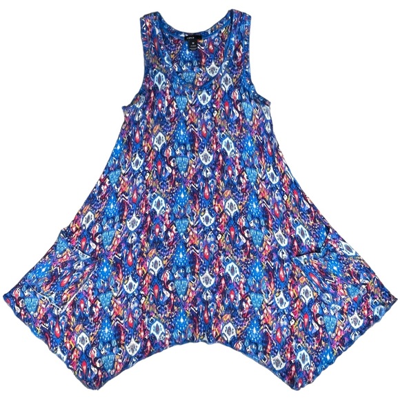 Thesis size medium racerback tribal design dress shark bite hem with pockets EUC - Picture 3 of 15